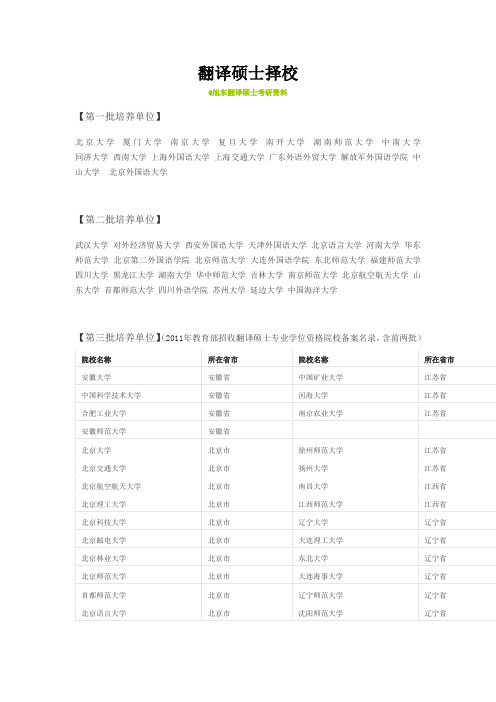 翻译硕士择校旭东翻译硕士考研资料