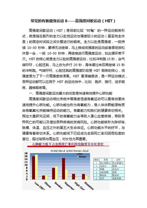 常见的有氧健身运动6——高强度间歇运动（HIIT）