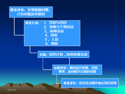 城市社区健康教育与健康促进项目计划的设计、实施与评价PPT课件