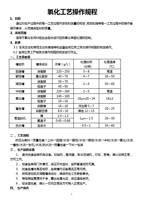 氧化工艺规程