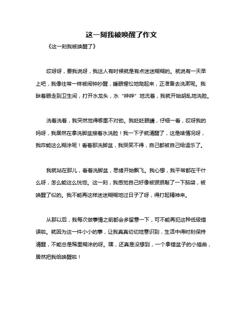 这一刻我被唤醒了作文