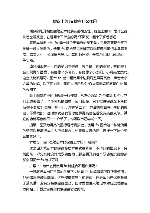 键盘上的fn键有什么作用