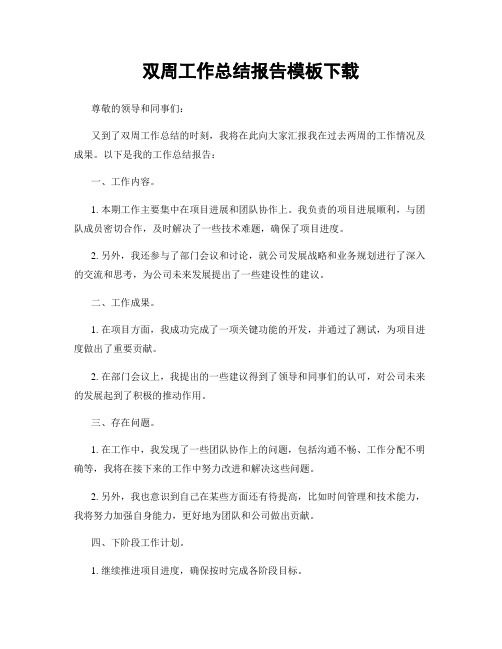 双周工作总结报告模板下载