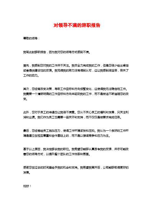 对领导不满的辞职报告 (2)