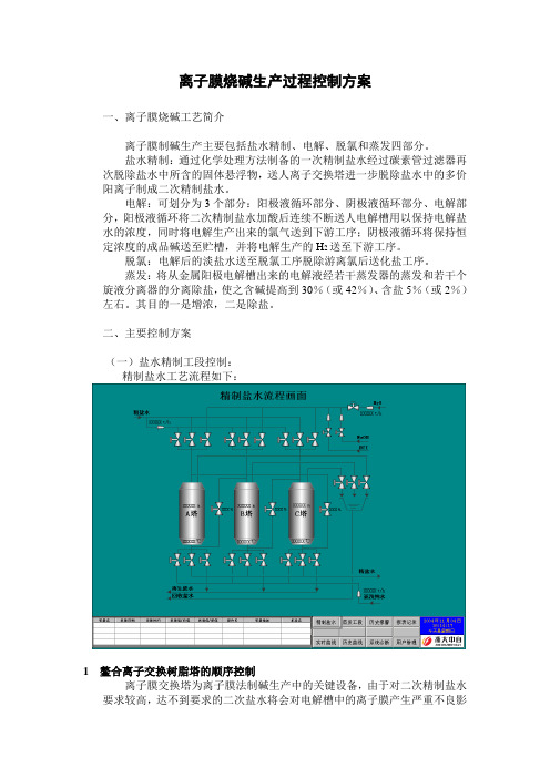 离子膜烧碱生产过程控制方案