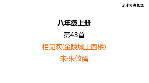 中考语文复习--八年级语文上册古诗词-- 相见欢(金陵城上西楼)+如梦令(常记溪亭日暮)(课件)