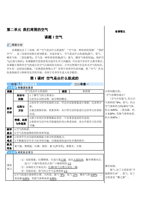 2022年初中化学《空气是由什么组成的》精彩导学案