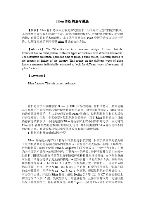 Pilon骨折的治疗进展