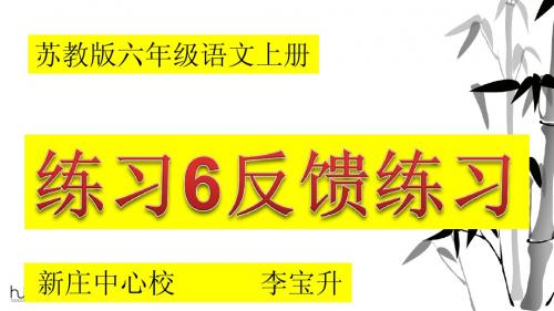 苏教版六年级语文上册练习6反馈练习