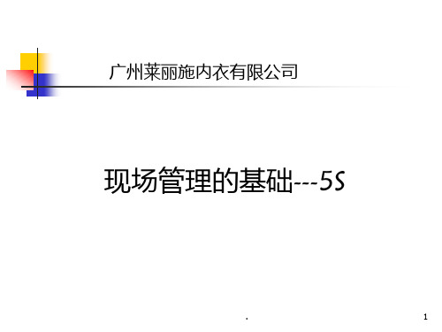 S工作法基础与实施莱丽施PPT课件