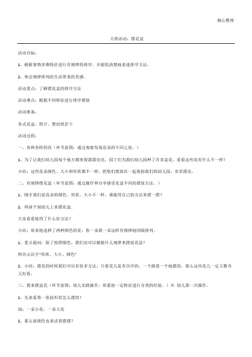 大班活动:摆花盆