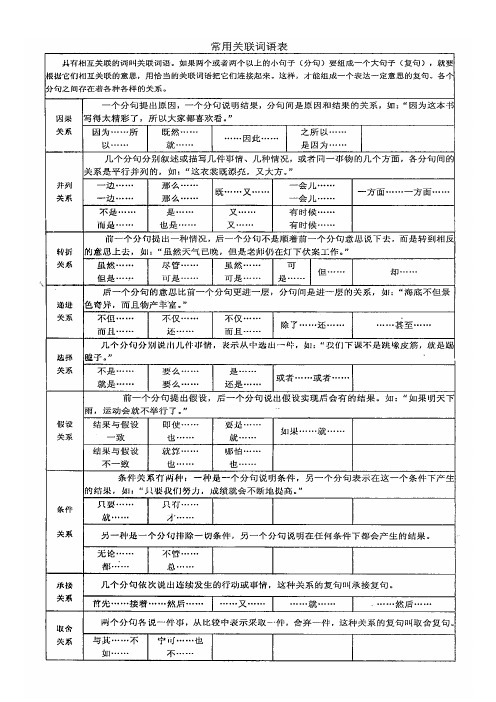 四年级语文关联词练习及答案