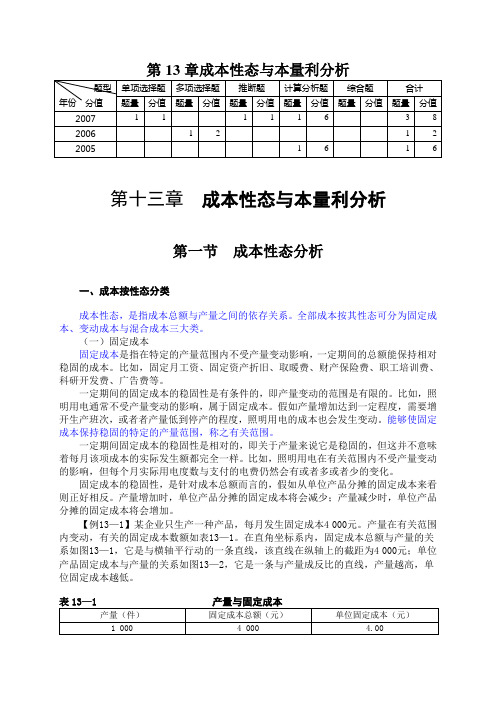 第13章成本性态与本量利分析