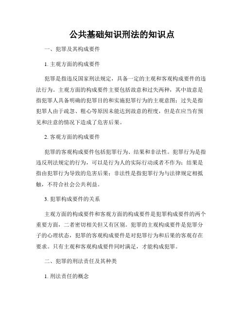 公共基础知识刑法的知识点