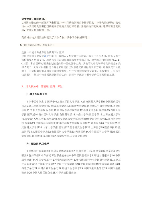 论文发表 期刊级别