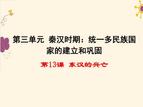 2019人教版七年级历史上册第13课 东汉的兴亡 (1)