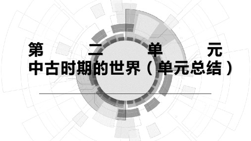 中外历史纲要下册第二单元总结——中古时期的世界