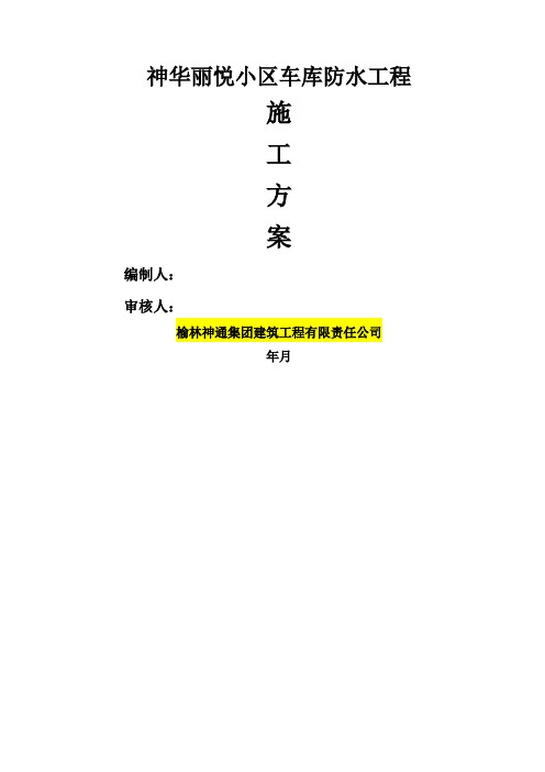 防水施工组织设计(技术部)