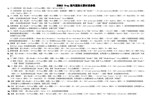 3DMAX8Vray渲染主要材质参数