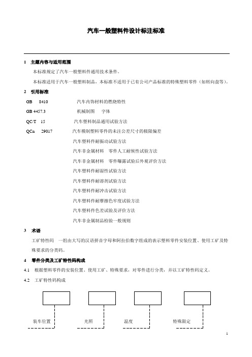 汽车一般塑料件设计标准