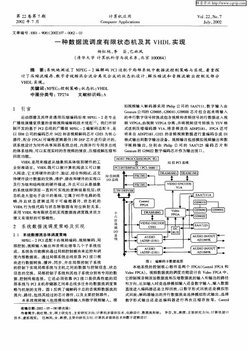 一种数据流调度有限状态机及其VHDL实现