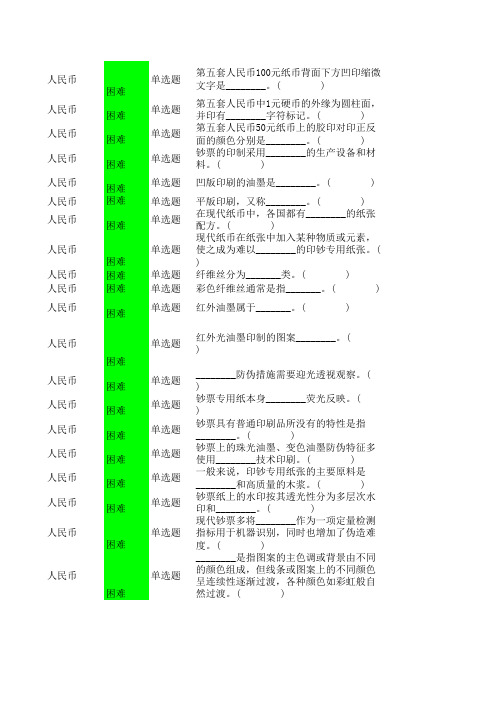 反假币题库