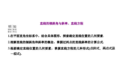 高三总复习数学课件 直线的倾斜角与斜率、直线方程