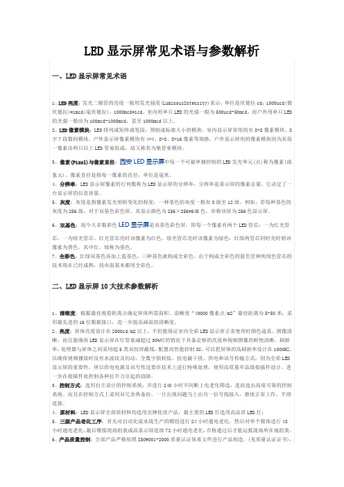 LED显示屏常见术语与参数解析