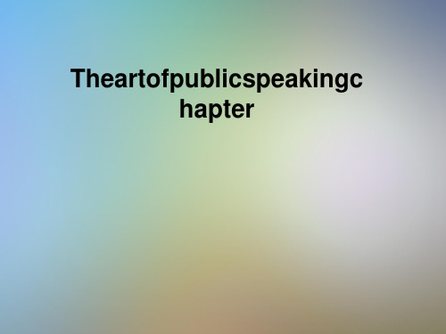 Theartofpublicspeakingchapter