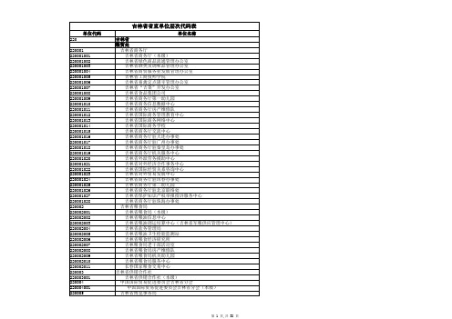 吉林省省直单位层次代码表