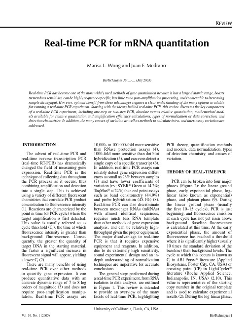 Real-time PCR for mRNA quantitation