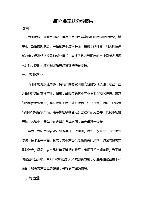 当阳产业现状分析报告