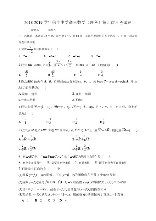 江西省信丰中学2019届高三上学期第四次月考数学(理)试题