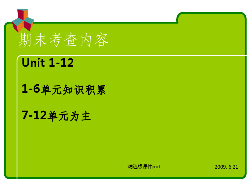 七年级英语下学期期末总复习重点知识汇总ppt课件