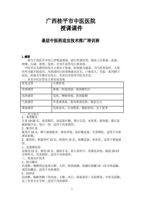 基层中医药适宜技术手册