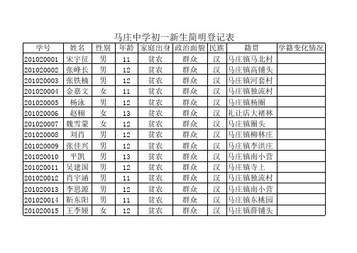 新初一学籍