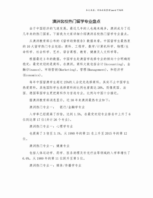 澳洲名校热门留学专业盘点.doc