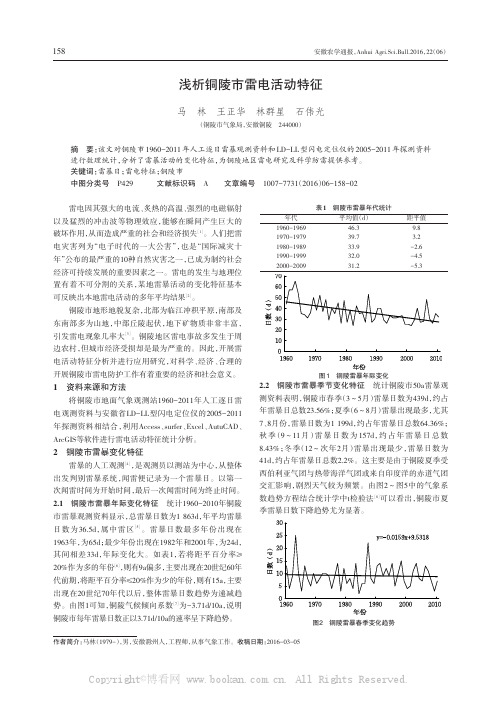 浅析铜陵市雷电活动特征