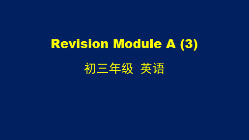 初三英语(外研版)Revision module A (3)