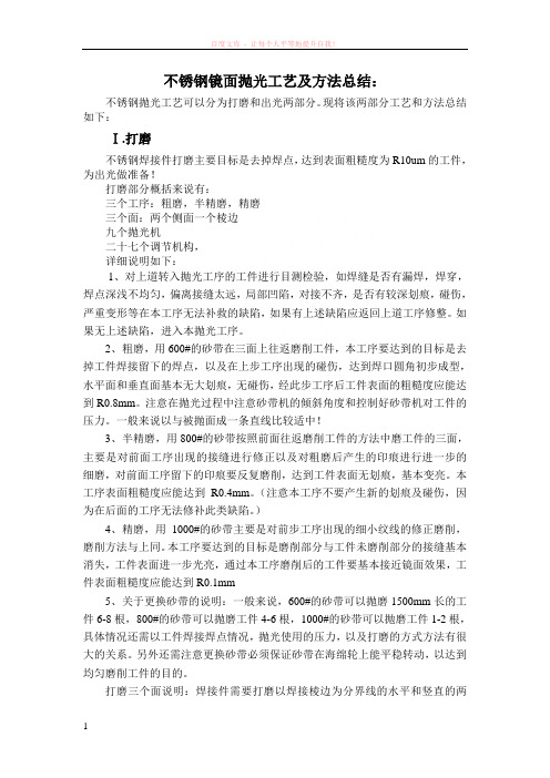 不锈钢镜面抛光工艺及方法总结