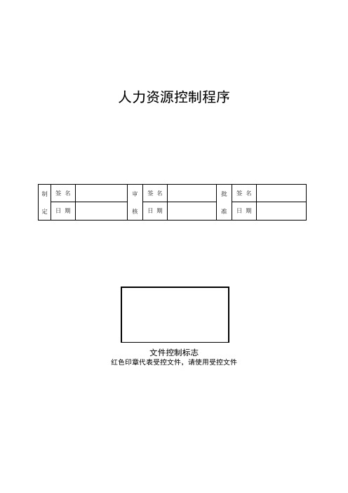 (QP-04)人力资源控制程序