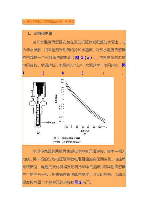 水温传感器构造原理与检测