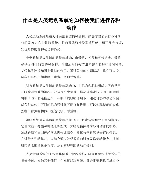 什么是人类运动系统它如何使我们进行各种动作