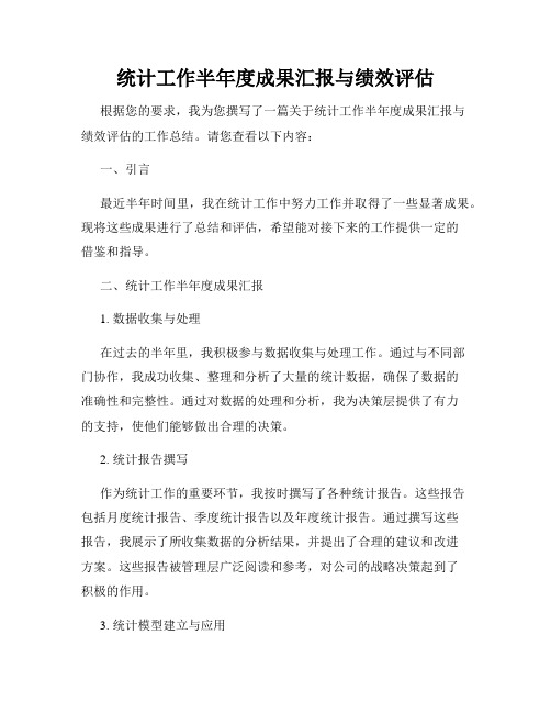 统计工作半年度成果汇报与绩效评估