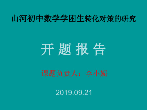 《中学数学课堂教学学困生转化对策的研究》课题研究分析 共29页