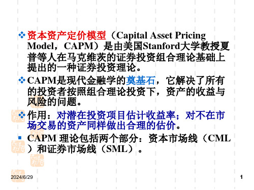 管理学投资学PPT第章资本资产定价模型