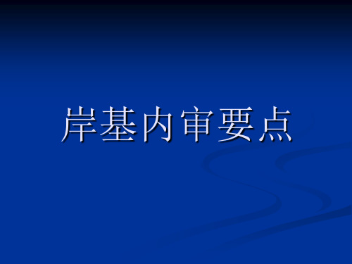 岸基和船舶体系内审要点