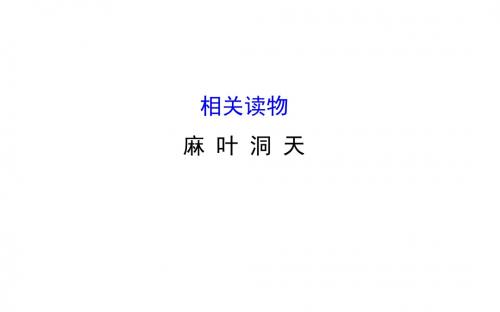 人教版高中语文选修《中国文化经典研读》课件：第八单元 相关读物—麻叶洞天