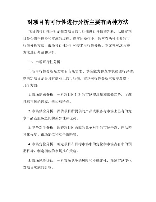 对项目的可行性进行分析主要有两种方法