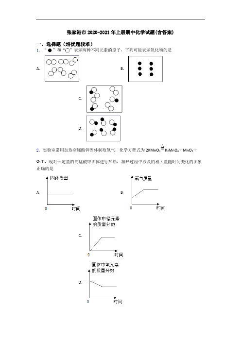 张家港市2020-2021年上册期中初三化学试题(含答案)